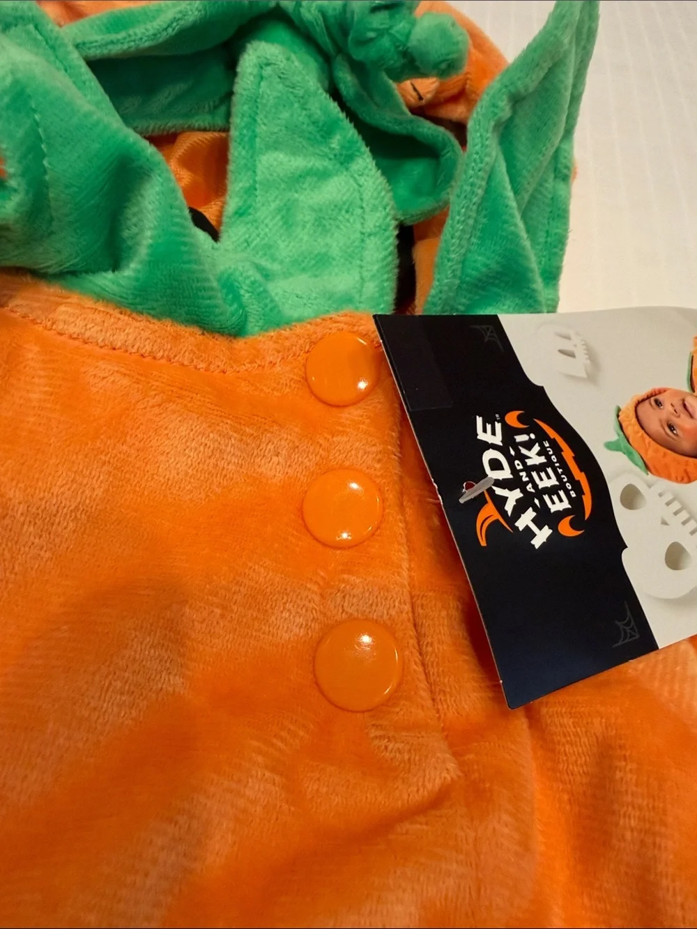 💚🎃 NWT Baby Pumpkin Halloween Costume Pullover - Hoody - 6-12 Months - Infant 🎃💚